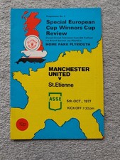 Manchester United v St.Etienne Match Programme ECWC 1st Round 2nd Leg 76/77