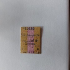 DB Fahrkarte, Deutsche Bundesbahn, Nürnberg - Deggendorf, 1980