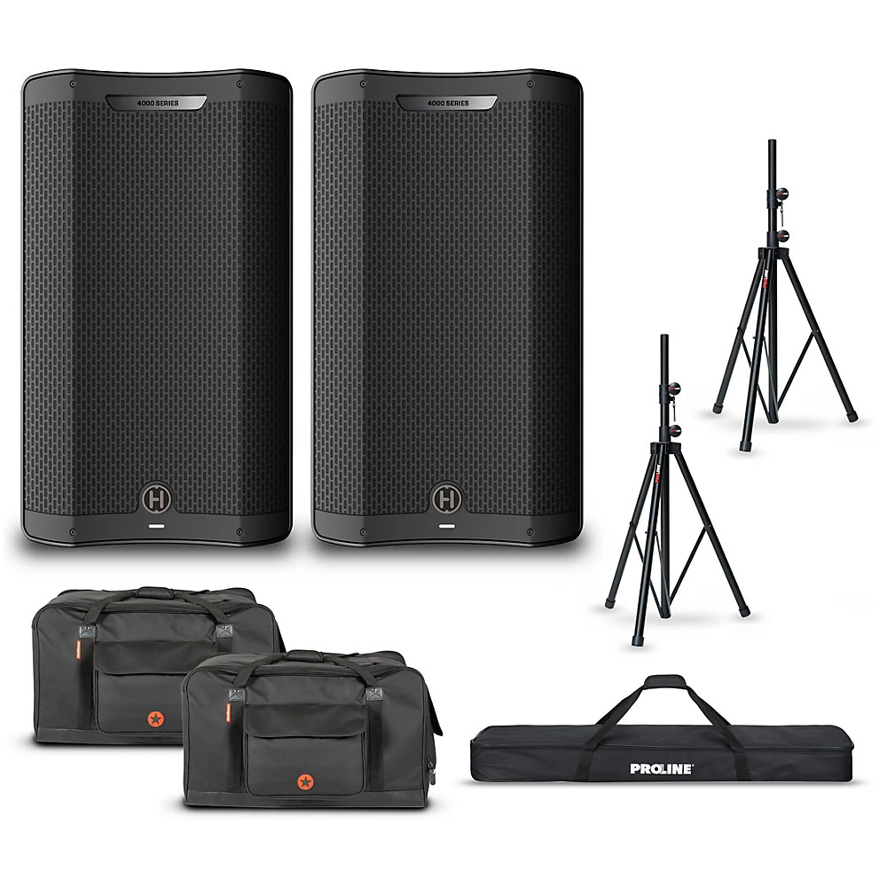 Harbinger VARI V4412 12 Powered Speakers Package With Bags and Stands 206690₽