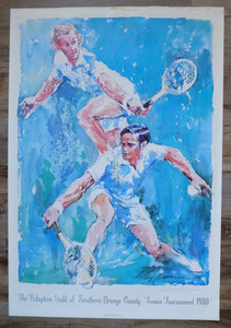 LeRoy Neiman Signed 1980 Tennis Tournament Poster Southern Orange County