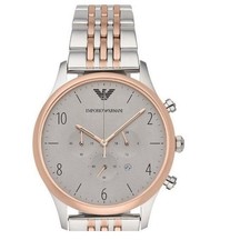 Emporio Armani AR1864  Silver Steel Genuine Mens Watch Black Dial