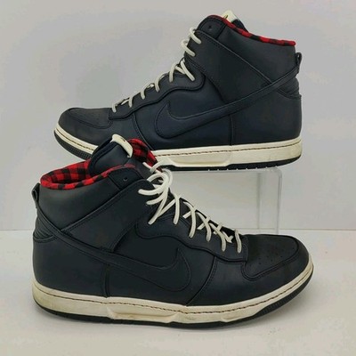 Nike Dunk High Ultra Rain Men s Black/Red Plaid Lined 845055-002 RARE UK 10,5