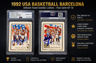 Dream Team + Bird + Magic Johnson + Dual Auto + PSA/DNA + GEM MT 10 + Barcelona