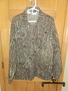 Vintage Bob Allen Realtree Camo Ripstop Long Sleeve Shirt Jacket Large