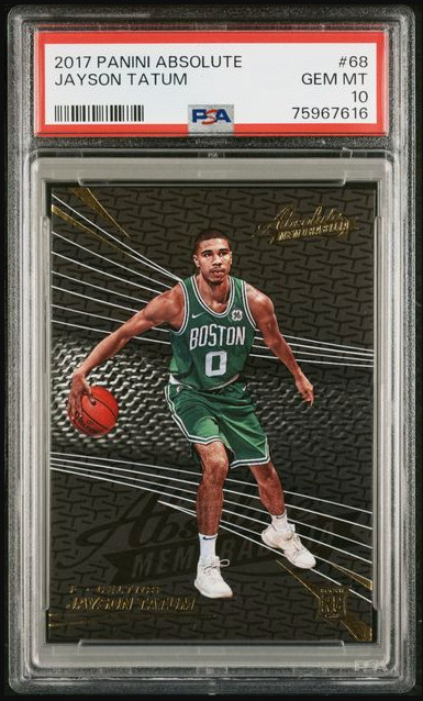 2017 Panini Absolute Jayson Tatum #68 Rookie Card PSA 10 GEM MINT Boston Celtics view 1