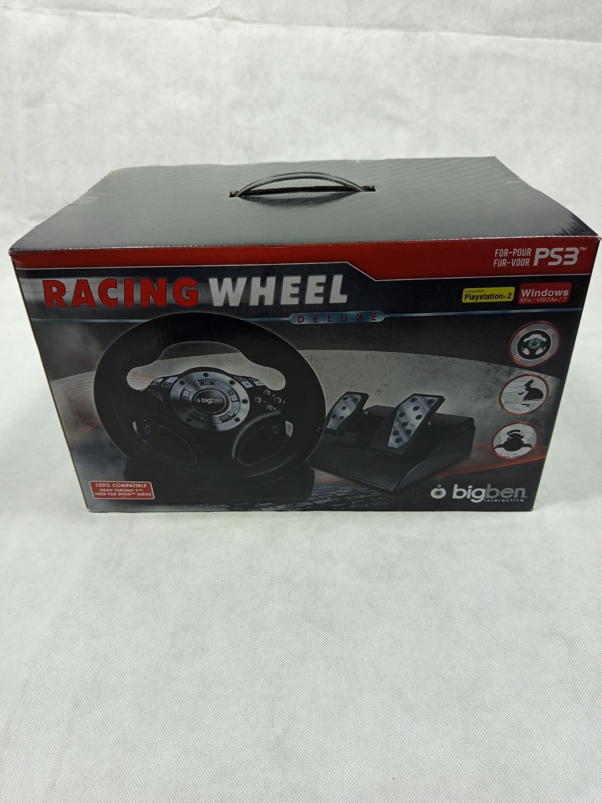 Racing wheel Volant + Pedalier Gran turismo 5 Need for speed Neuf Sony PS3 PS2PC