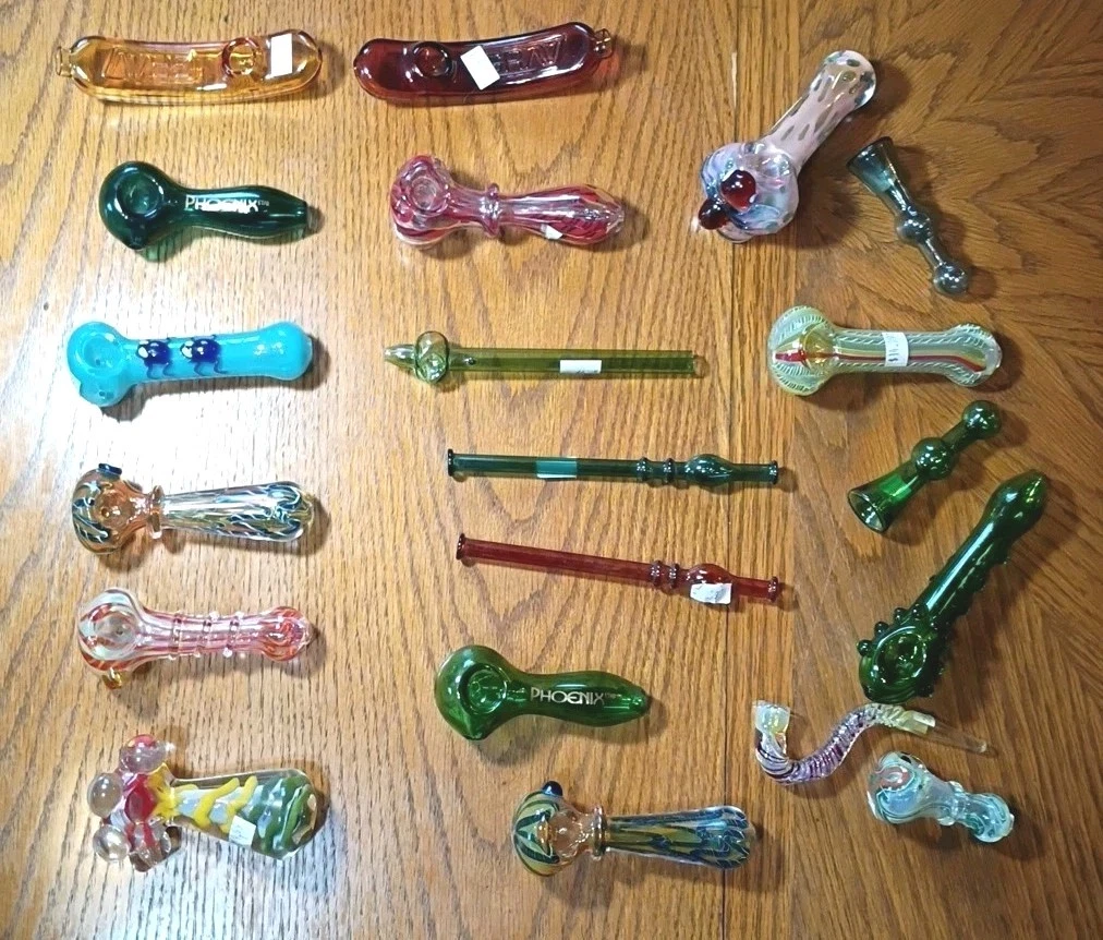 Smokers Pipe Pack Of 2 Handmade Glass Smoking Pipes