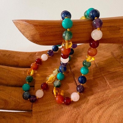 Baltic Essentials ''RAINBOW HONEY AMBER'' 16'' Necklace. MIGRAINE, ARTHRITIS, Ect..