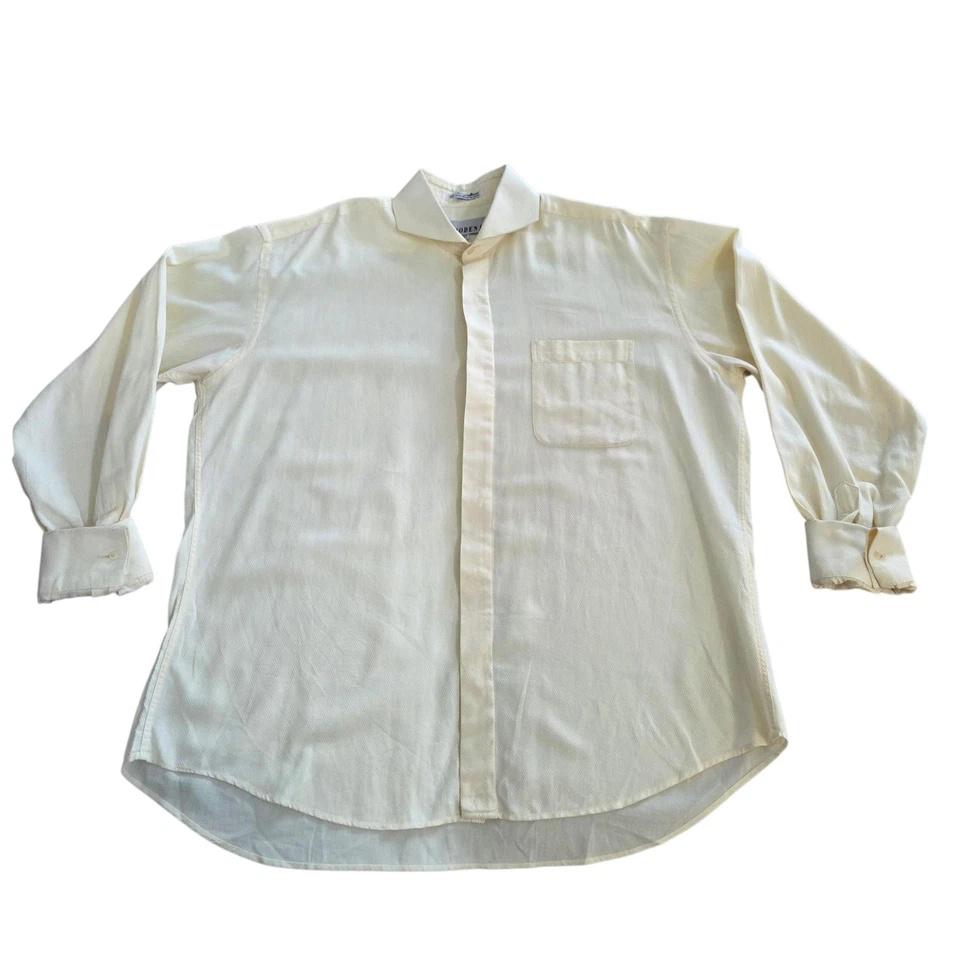 Camisa de Vestir MODENA 16.5 34/35 Suave Amarillo Color Crema Camisa Abotonada Foto 2 de 4