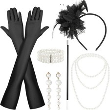 20er Jahre Accessoires Damen Set für Kostüm, Mottoparty & Karneval