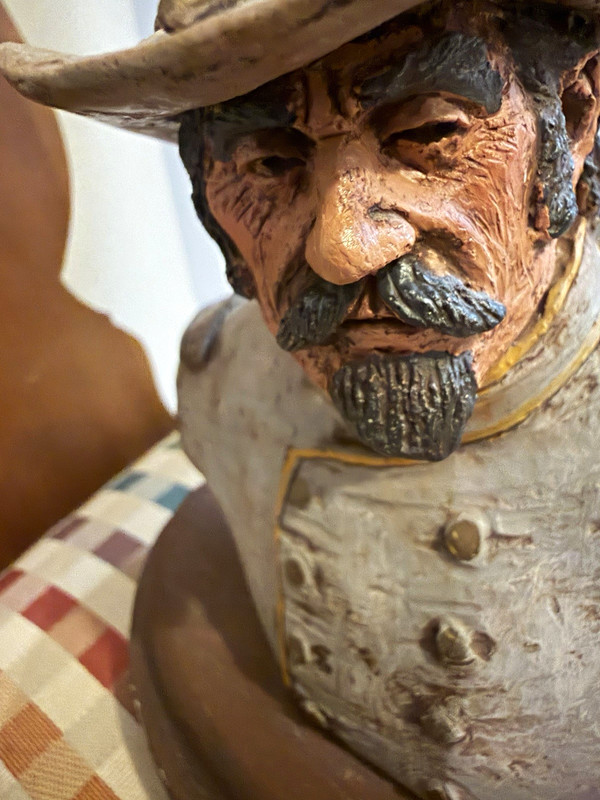 Michael Garman Western Americana Cowboy Bust Figurine Sculpture on Base
