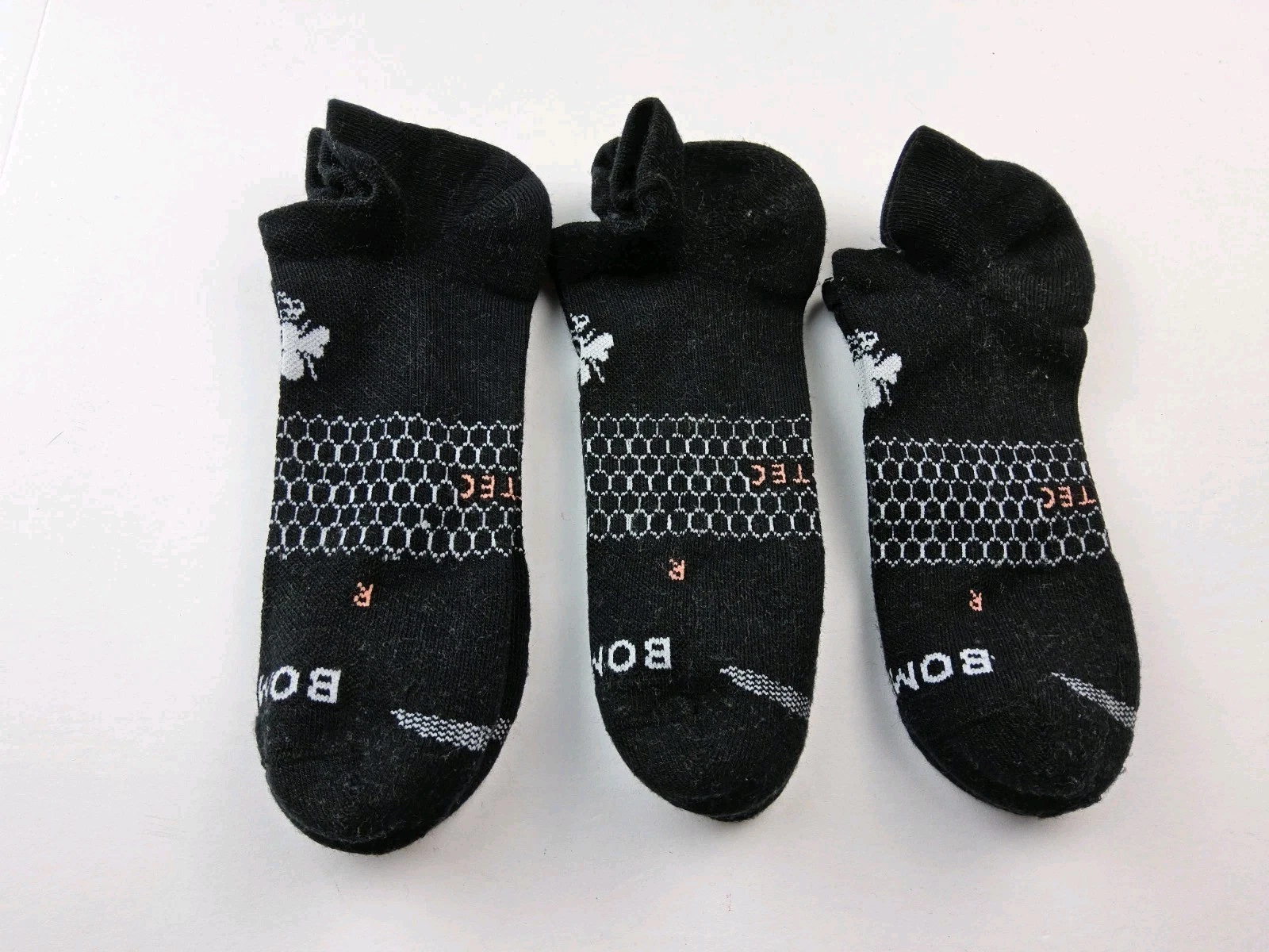 Bombas Hex-Tec Athletic Ankle Socks Lot Of 3 Pairs Size L