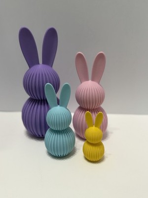 Easter Bunny Ribbed Home Decor - 3D Printed - 4 Sizes MADE TO ORDER