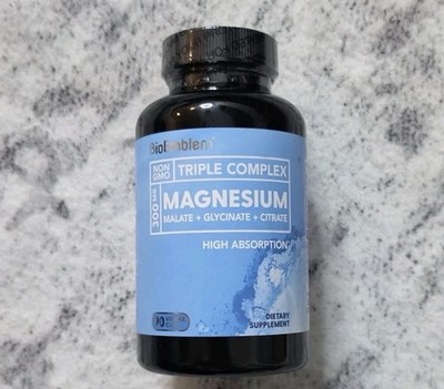 BioEmblem Triple Complex Magnesium 90 Vegan Capsules Non-GMO Gluten-Free 01/2029