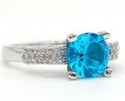 2CT Heat Treated Blue Topaz 925 Solid Sterling Silver Ring Sz 6 N3-4 — photo 1