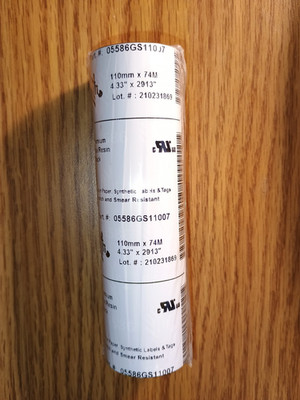  ️  Zebra 03200GS11007 Wax Resin High Performance Ribbon 4.33'' x 244ft   12 Pa
