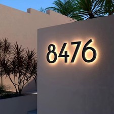LED House Number Light Metal Illuminated House Sign Address Sign Home Door Sign