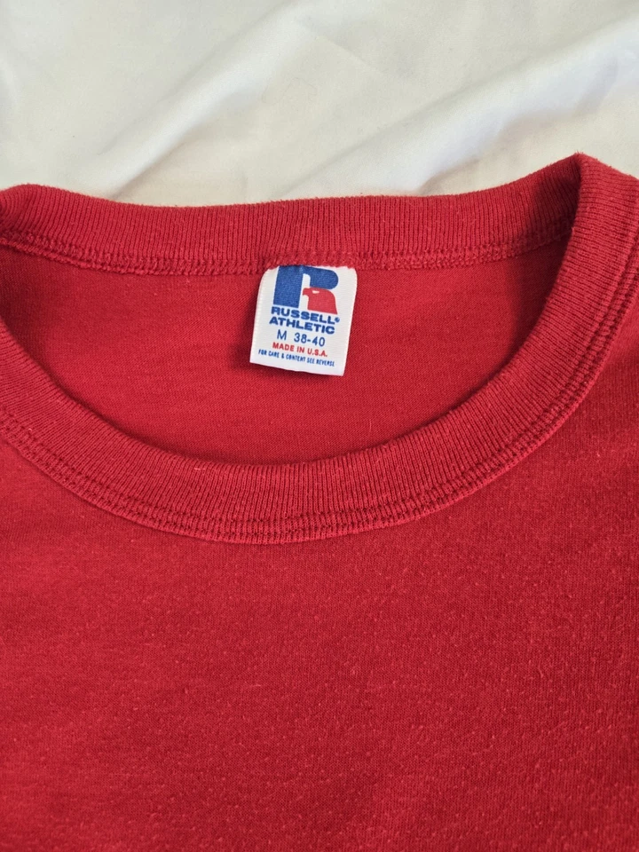 Camiseta De Colección 4H Para Hombre Mediana Transparente Poli Algodón Hecha en EE. UU. Roja Años 80 Foto 2 de 4