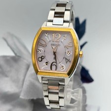 Seiko Lukia 3B51-0AE0 Pink Solar Radio Watch Japan 101045