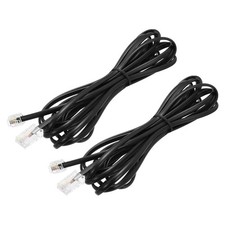 2Pcs Telephone Cord 9.8ft Phone Cable 8P4C to 6P4C Wire RJ45 to RJ11 Black