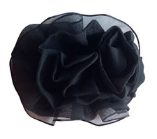 Black Hair Bow Barrettes Jewelry Pin Women Girls Flower Rose 5" Accessories