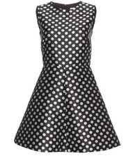 RED Valentino Black and White Polka Dot Shift Dress
