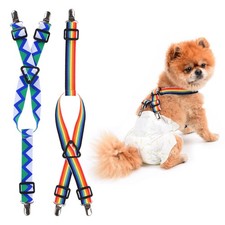 2 Pieces Dog Diaper Suspenders  Adjustable Elasticity Dog Suspenders  Belly...