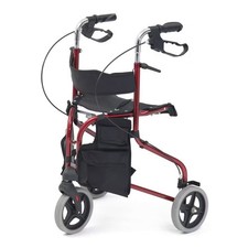 Lightweight folding tri walker with seat and rollator 3 wheel walking frame