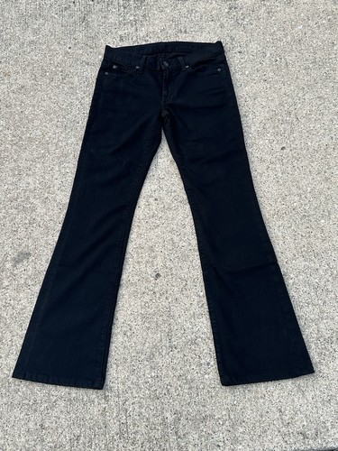 7 For All Mankind Low Rise Bootcut Damen Jeans Gr. 27 Schwarz Stretch Denim USA