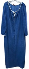 Vintage Blue Terry Robe Kaftan Lounger Oversize House Dress See Desc. For Size