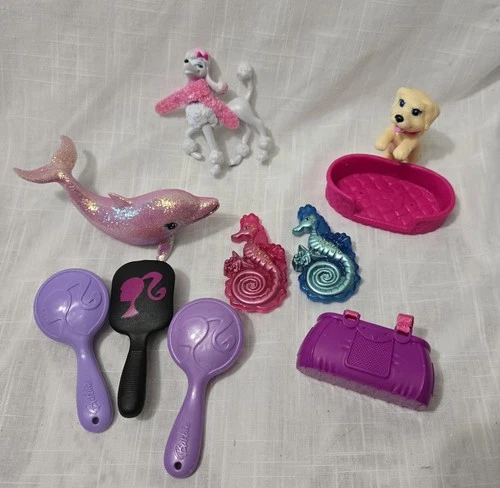 Vintage Barbie Pets Merliah Dolphin, Fashion Fairytale Poodle + More Accessories