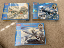 ICM LOT(3) Scale 1/48 WWII-Spitfire Mk.VII,Yak-9,Yak-7DI W/Pilots & Ground Crews