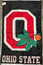 Ohio State Buckeyes Block O Leaf Nut Double Sided Flag 43x28 2007 New W Tags Ohio State Buckeyes Block O Leaf Nut Double Sided Flag 43x28 2007 New W Tags