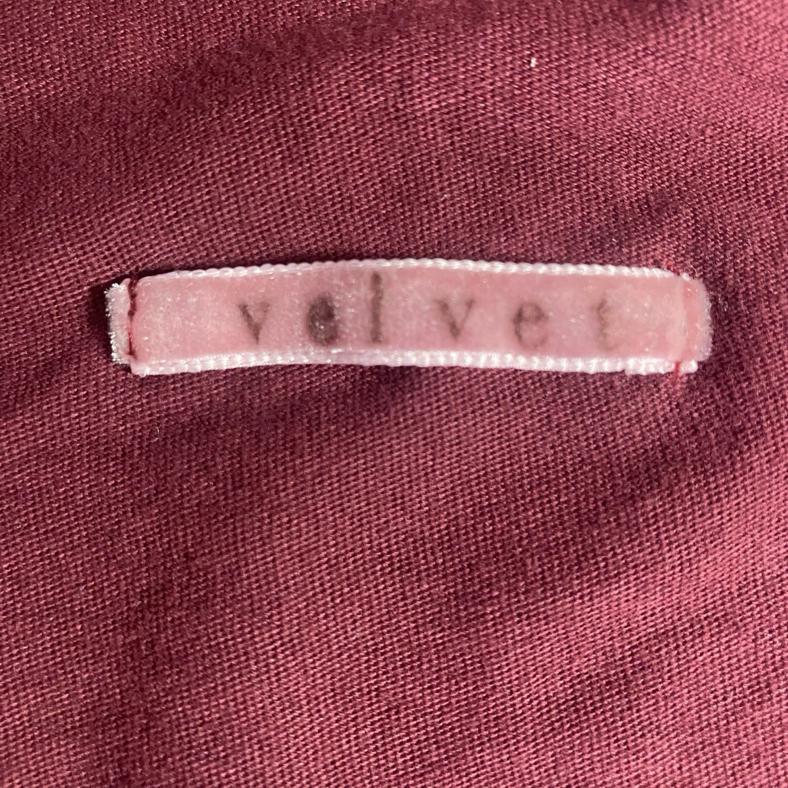 VELVET Graham & Spencer Top Henley Long Sleeves Shawl Fitted Stretch Women S Red