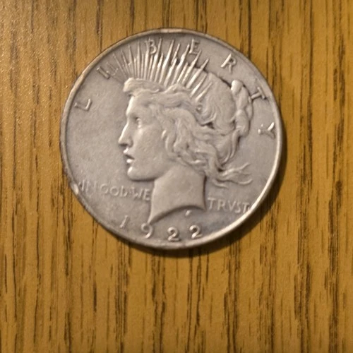 1922 Peace Dollar $1 Silver Coin Philadelphia Circulated KM#150 0.9 Fineness