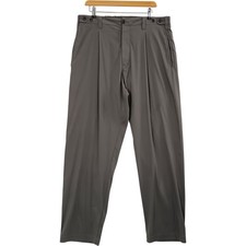 Icebreaker Merino Trousers XL Grey Button Closure Pleated Menswear - Preloved