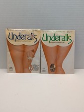 Vtg Underalls Pantyhose Queen 310X Beige Brief  Nude Legs NOS Lot Of 2