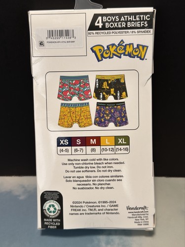 Pokemon 4 Athletic Boxer Briefs for kids Size Medium (8) New in package - Picture 5 of 6
