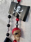 *Lot of 2* PIRATE Skulls & JOLLY ROGER FLAGS Beaded MARDI GRAS Party  Necklaces — photo 5