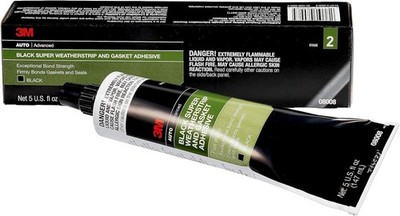 08008 Black Super Weatherstrip Adhesive Tube - 5 Oz. - Case of 6