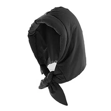 Winter Down Hood Hat Hooded Scarf Hat Extra Warm Tie Under 6 7/8-7 1/8 Black
