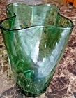 VINTAGE ~ DEEP GREEN ART GLASS VASE ~ MURANO ~ BULLICANTE ~ MCM