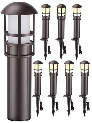 Landscape Pathway Lights 8 Pack 3W LED 12-24V Warm White 3000K LEONLITE