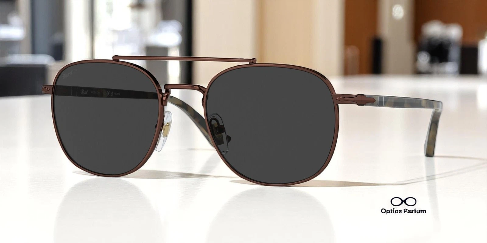 PERSOL PO1006S 114848 Brown Polar Black Polarized 53 mm Unisex Sunglasses