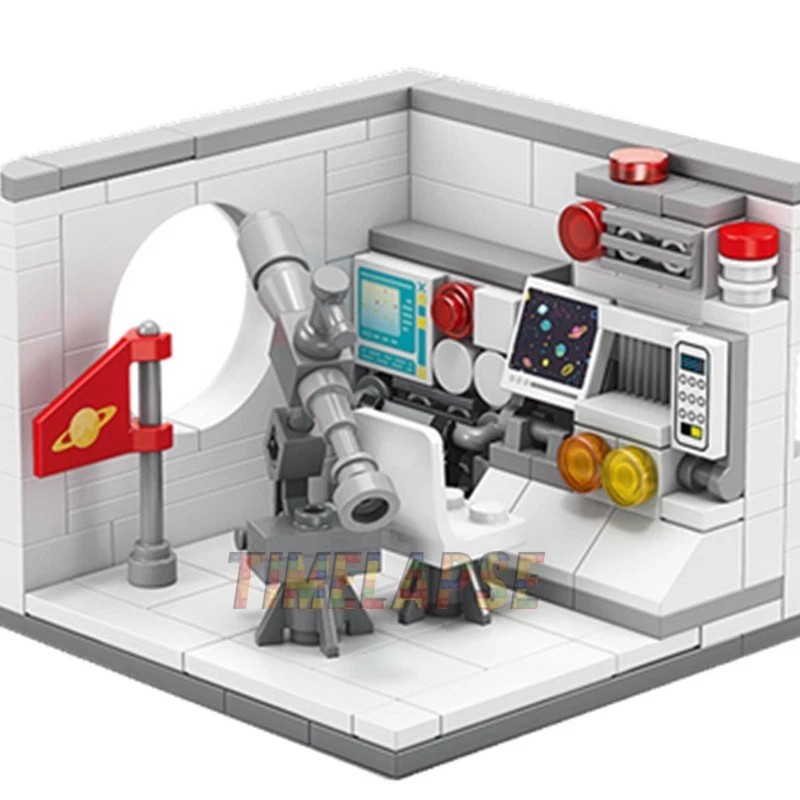 MARKENLOS Klemmbausteine Set | 166 Teil MOC Roboter Labor Bausatz | Technik Werkstatt