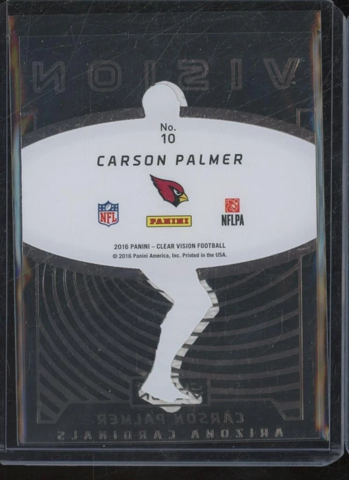 2016 Panini Clear Vision CARSON PALMER #10 Emerald Parallel /19 JA836 - Image 2 of 2