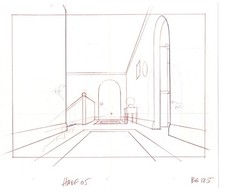 The Simpsons Original Production Animation Background Drawing Fox 2006 BK-010