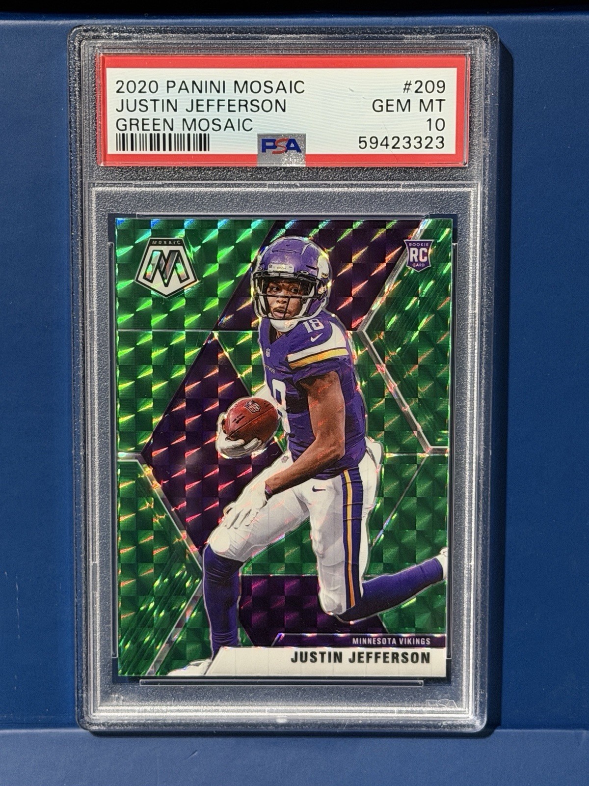 Justin Jefferson Panini Mosaic #209 Green Mosaic