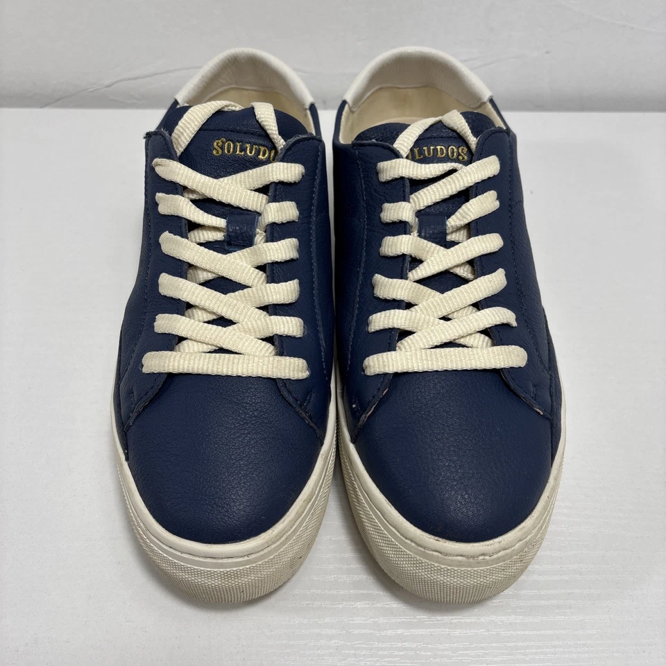 Soludos Ibiza Classic Women’s Sz 9 Sneaker Blue Leather Low Top Shoes CLEAN - Image 4 of 4