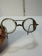 Vintage Safety Glasses Unbranded Steampunk Gold Tone Wire Mesh Side Shields